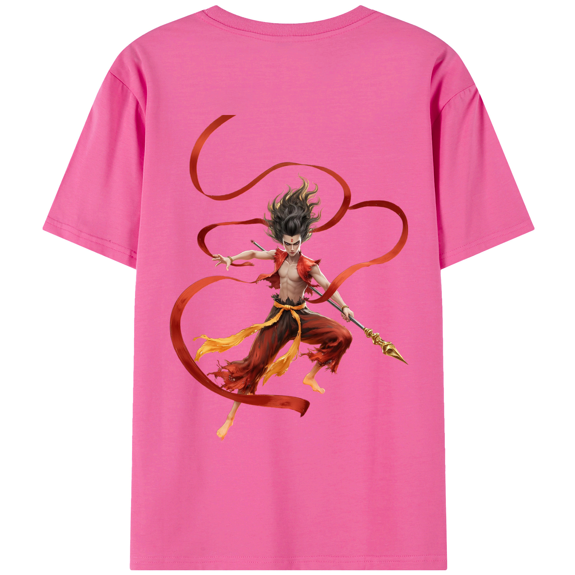 （画像用） Ne Zha 2 ナタ 魔童の大暴れ レディース半袖Tシャツ(バックプリント)